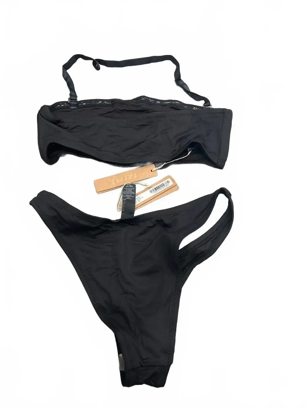 SKIMS Signature Swim Bandeau Bikini Top & Swim Cheeky Tanga Bikini Bottom SET